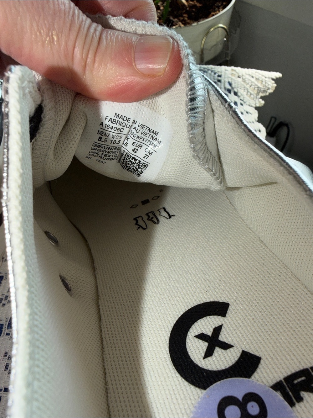 Converse Chuck Taylor All Star Lift Platform Sneakers Metallic Silver Low Top - Picture 12 of 12